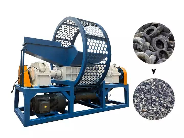 2022 Small Double Shaft Rubber Recycling Crusher / Metal Shredder For  Industrial Waste Tire Treatment Metal Plastic Wood