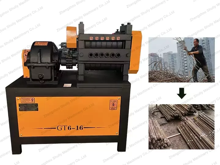 Scrap rebar straightening machine